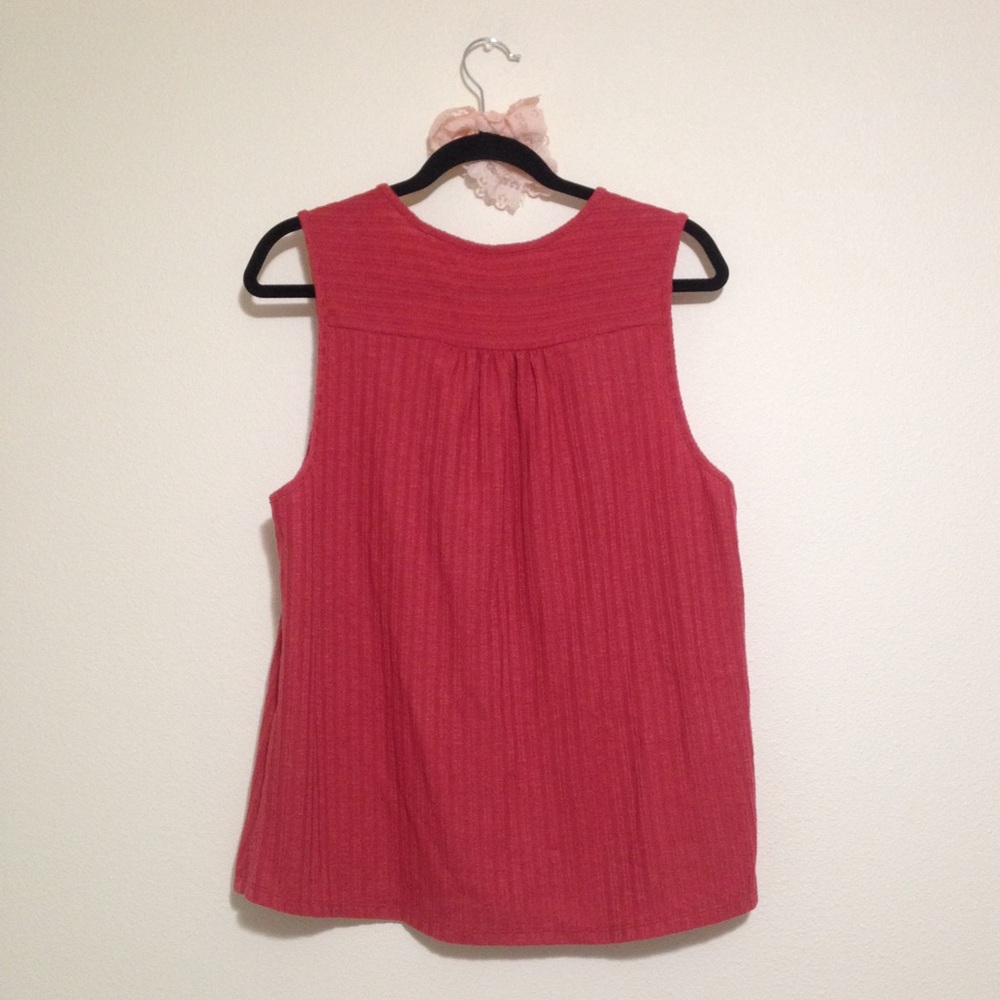 NY Collection Red Rust Button-up Vest Tank - Picture 7 of 10